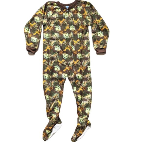 Carter's Other - Carter's Pajama Toddler Boys DINO Sleepwear Sleeper Brown Full Zip PJ 7 …